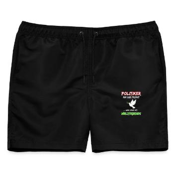 Politiker an die Front und zack ist Weltfrieden - Männer Badeshorts - Schwarz - Vorne - AI Model Male 178 light (178cm)