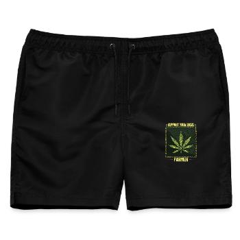 Lustige Kiffer Outfits - Männer Badeshorts - Schwarz - Vorne - AI Model Male 178 light (178cm)