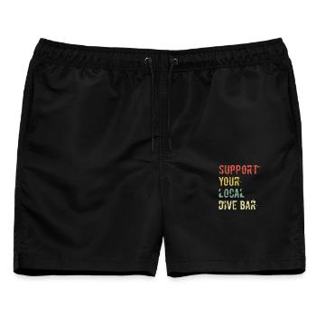Meine Kneipe Meine Regeln - Männer Badeshorts - Schwarz - Vorne - AI Model Male 178 light (178cm)