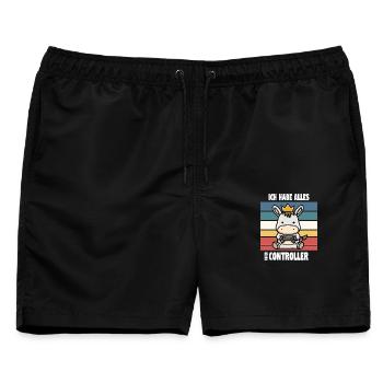 ich habe alles unter controller - Männer Badeshorts - Schwarz - Vorne - AI Model Male 178 light (178cm)