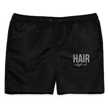 Hochzeitsfriseur – Brautfriseur Schönheit - Männer Badeshorts - Schwarz - Vorne - AI Model Male 178 light (178cm)