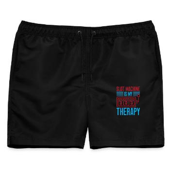 Gambling Fan Slot Machine Is My Therapy Casino - Männer Badeshorts - Schwarz - Vorne - AI Model Male 178 light (178cm)