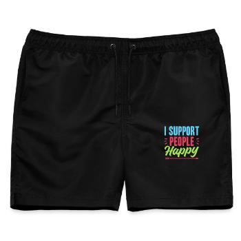 Social Worker Quote Support People Happy Social - Männer Badeshorts - Schwarz - Vorne - AI Model Male 178 light (178cm)