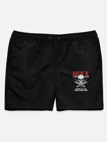 Gen X: Die Badass-Generation Crossbones - Männer Badeshorts - Schwarz