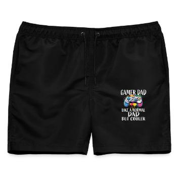 Gamer Dad Controller - Männer Badeshorts - Schwarz - Vorne - AI Model Male 178 light (178cm)
