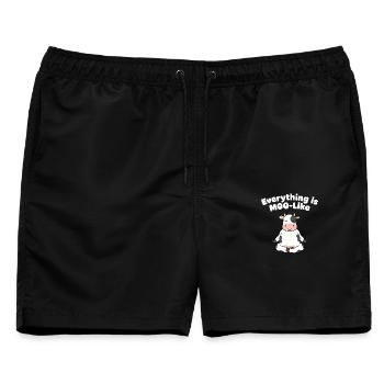 Zen Kuh Meditations Motiv - Männer Badeshorts - Schwarz - Vorne - AI Model Male 178 light (178cm)