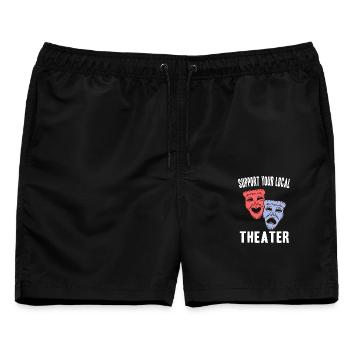 Theater Schauspieler Geschenkideen - Männer Badeshorts - Schwarz - Vorne - AI Model Male 178 light (178cm)