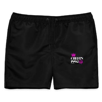 Chefin Edition 1992 Powerfrau 33 Jahre - Männer Badeshorts - Schwarz - Vorne - AI Model Male 178 light (178cm)