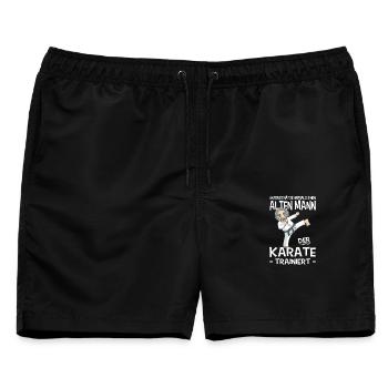 Karate Training Geschenke Karatetraining - Männer Badeshorts - Schwarz - Vorne - AI Model Male 178 light (178cm)
