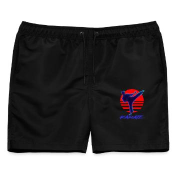 Karate - Männer Badeshorts - Schwarz - Vorne - AI Model Male 178 light (178cm)
