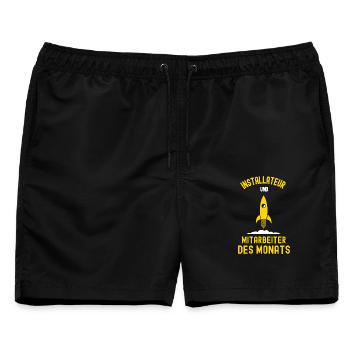 Installateur Mitarbeiter des Monats Installateure - Männer Badeshorts - Schwarz - Vorne - AI Model Male 178 light (178cm)