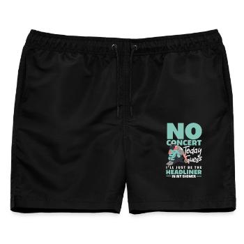 Kein Konzert Heute Trauriges Musik - Männer Badeshorts - Schwarz - Vorne - AI Model Male 178 light (178cm)