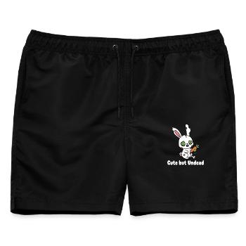 Süßer Zombie-Hase mit Karotte - Männer Badeshorts - Schwarz - Vorne - AI Model Male 178 light (178cm)