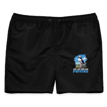 Puffin Papageientaucher - Männer Badeshorts - Schwarz - Vorne - AI Model Male 178 light (178cm)
