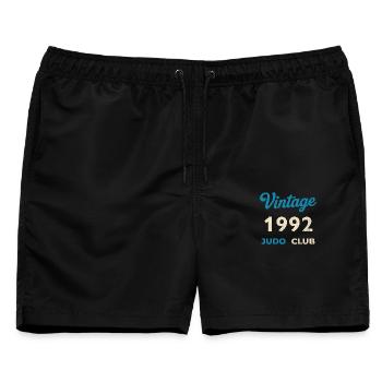 Vintage 1992 Judo Club Retro Geburtsjahr Geschenk - Männer Badeshorts - Schwarz - Vorne - AI Model Male 178 light (178cm)