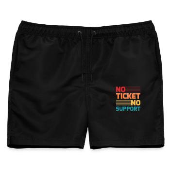 No Ticket No Support IT Hotline Administrator Nerd - Männer Badeshorts - Schwarz - Vorne - AI Model Male 178 light (178cm)