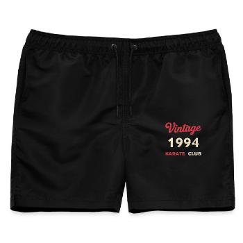 Vintage 1994 – Karate Club Retro Geburtsjahr - Männer Badeshorts - Schwarz - Vorne - AI Model Male 178 light (178cm)