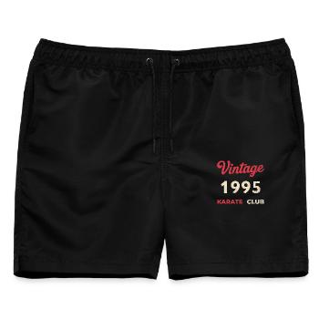 Vintage 1995 – Karate Club Retro Geburtsjahr - Männer Badeshorts - Schwarz - Vorne - AI Model Male 178 light (178cm)