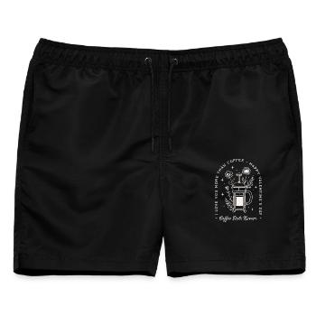 Valentinstags-Zitate zu lustigen Kaffeeliebhabern - Männer Badeshorts - Schwarz - Vorne - AI Model Male 178 light (178cm)
