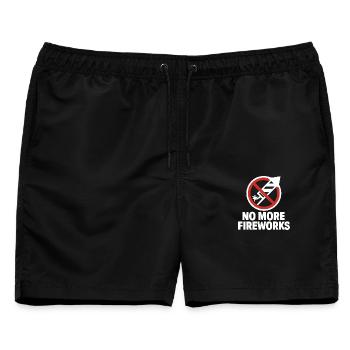 No More Fireworks – Silvester Edition - Männer Badeshorts - Schwarz - Vorne - AI Model Male 178 light (178cm)