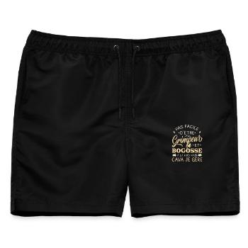 Bogosse Climber Kletterhumor - Männer Badeshorts - Schwarz - Vorne - AI Model Male 178 light (178cm)