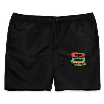 Legal illegal scheissegal Auto Tuning Spruch - Männer Badeshorts - Schwarz - Vorne - AI Model Male 178 light (178cm)