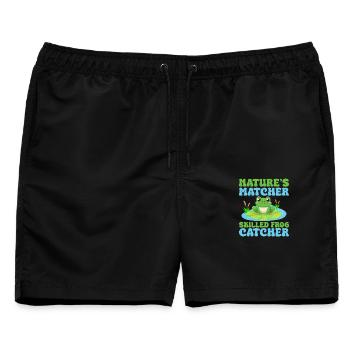 Frog Catcher Nature´s Matcher Skilled Catcher Frog - Männer Badeshorts - Schwarz - Vorne - AI Model Male 178 light (178cm)