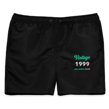 Vintage 1999 – Billiards Club Retro Geburtsjahr - Männer Badeshorts - Schwarz - Vorne - AI Model Male 178 light (178cm)
