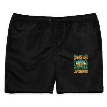 Landwirt Geschenke Landwirtschaft Traktor Bauer - Männer Badeshorts - Schwarz - Vorne - AI Model Male 178 light (178cm)