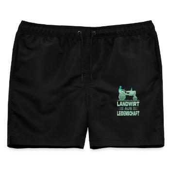 Landwirt Geschenke Landwirtschaft Traktor Bauer - Männer Badeshorts - Schwarz - Vorne - AI Model Male 178 light (178cm)
