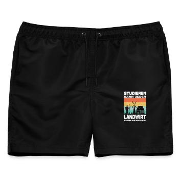 Landwirt Geschenke Landwirtschaft Traktor Bauer - Männer Badeshorts - Schwarz - Vorne - AI Model Male 178 light (178cm)