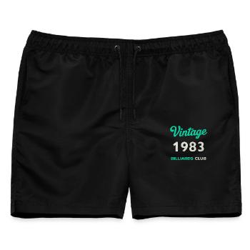Vintage 1983 – Billiards Club Retro Geburtsjahr - Männer Badeshorts - Schwarz - Vorne - AI Model Male 178 light (178cm)