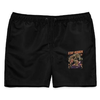 Bleib Versteckt Gorillawald - Männer Badeshorts - Schwarz - Vorne - AI Model Male 178 light (178cm)