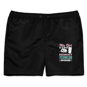 Apotheker Pharmazeutisch-technischer - Männer Badeshorts - Schwarz - Vorne - AI Model Male 178 light (178cm)