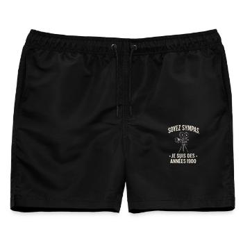 Be Friendly Retro-Kamera aus dem 20. Jahrhundert - Männer Badeshorts - Schwarz - Vorne - AI Model Male 178 light (178cm)