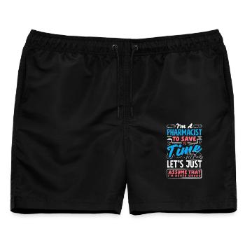 Apotheker Pharmazeutisch-technischer - Männer Badeshorts - Schwarz - Vorne - AI Model Male 178 light (178cm)