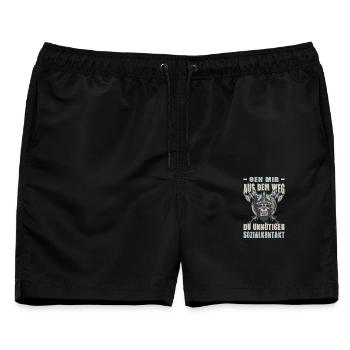 Vikinger Outfits Valhalla Nordische Mythologie - Männer Badeshorts - Schwarz - Vorne - AI Model Male 178 light (178cm)