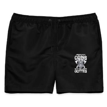 Lieber Ein Wolf Odins Als Ein Lamm Gottes Wikinger - Männer Badeshorts - Schwarz - Vorne - AI Model Male 178 light (178cm)