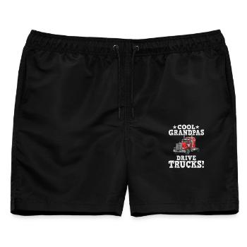 Großvater-Trucker: Drive Trucks - Männer Badeshorts - Schwarz - Vorne - AI Model Male 178 light (178cm)