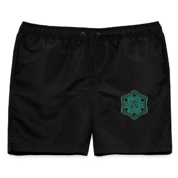 Festival Geometrie Mandala Yoga Meditation Trance - Männer Badeshorts - Schwarz - Vorne - AI Model Male 178 light (178cm)