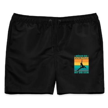 Mögen Die Zuschauer Mit Dir Sein Zirkusartisten - Männer Badeshorts - Schwarz - Vorne - AI Model Male 178 light (178cm)