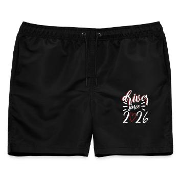 Führerschein 2026 Fahrprüfung Führerscheinprüfung - Männer Badeshorts - Schwarz - Vorne - AI Model Male 178 light (178cm)