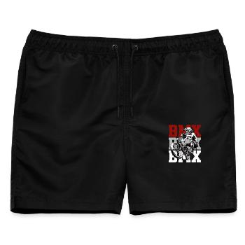 BMX Rider Jump Action Design - Männer Badeshorts - Schwarz - Vorne - AI Model Male 178 light (178cm)