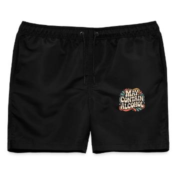 May Contain Alcohol Alkohol Mallorca Saufen JGA - Männer Badeshorts - Schwarz - Vorne - AI Model Male 178 light (178cm)