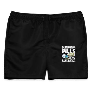 Apotheker Pharmazeutisch-technischer - Männer Badeshorts - Schwarz - Vorne - AI Model Male 178 light (178cm)