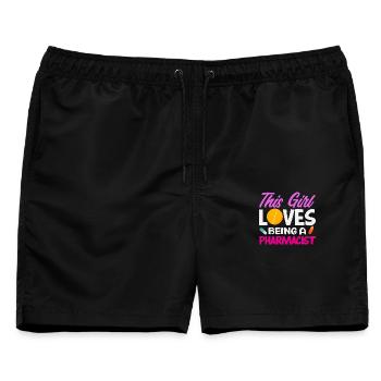 Apotheker Pharmazeutisch-technischer - Männer Badeshorts - Schwarz - Vorne - AI Model Male 178 light (178cm)