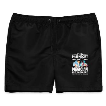 Apotheker Pharmazeutisch-technischer - Männer Badeshorts - Schwarz - Vorne - AI Model Male 178 light (178cm)