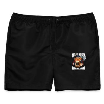 Met Für Brüder Äxte Für Feinde Wikinger Geschenk - Männer Badeshorts - Schwarz - Vorne - AI Model Male 178 light (178cm)