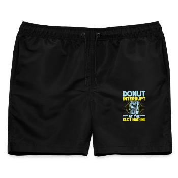 Gambling Fan Donut Interrupt At The Machine Casino - Männer Badeshorts - Schwarz - Vorne - AI Model Male 178 light (178cm)