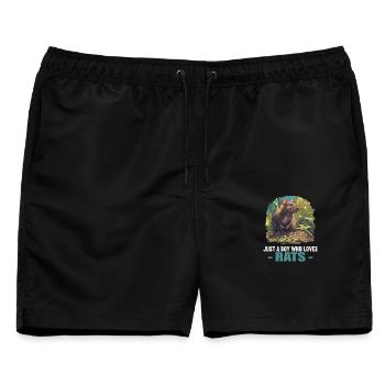 Ratten Ratte - Männer Badeshorts - Schwarz - Vorne - AI Model Male 178 light (178cm)